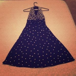 Polka dot black and white dress